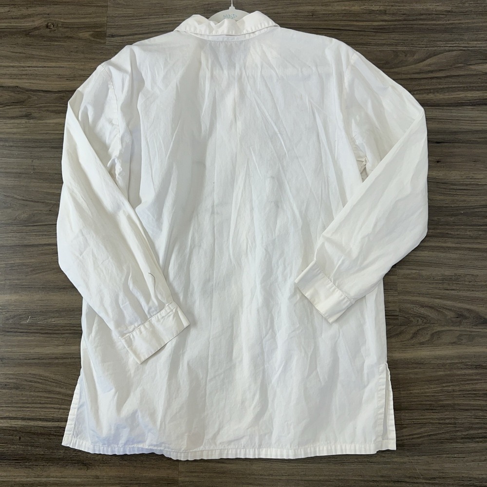 VTG Womens Size L Button Up Long Sleeve Collared Blouse Embroidered Cottagecore - Picture 6 of 6